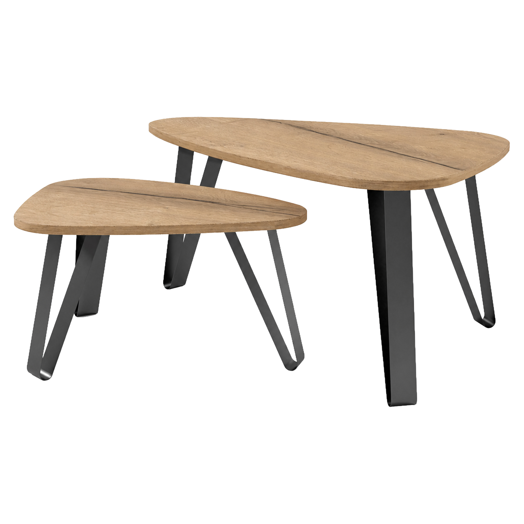 Sett med Sofabord Grande Naturlig Halifax-Eik 94 & 63 cm