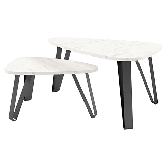 Sett med Sofabord <strong>Grande</strong>  Bianco Marmor 94 & 63 cm
