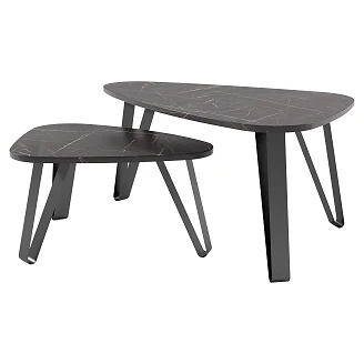 Sett med Sofabord <strong>Grande</strong>  Svart Grigia Pietra 94 & 63 cm