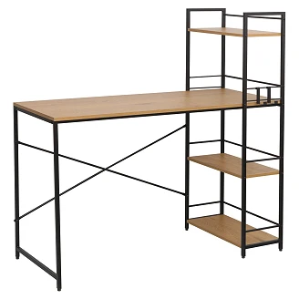 Skrivebord med Hylder <strong>Verbage</strong>  Træ, Sort 120x51 cm