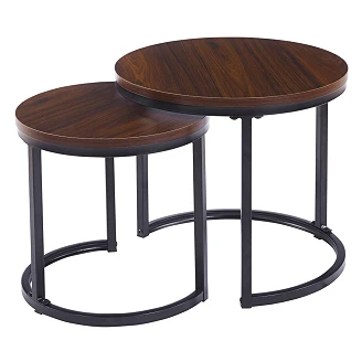 Sett med Sidebord <strong>Ellison</strong>  Ø50 cm & Ø40 cm Valnøtt