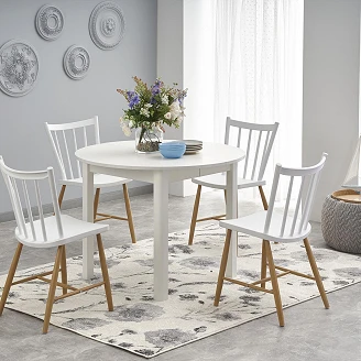 Spisebordforlengelse Sylinder Hvit Ø102 cm