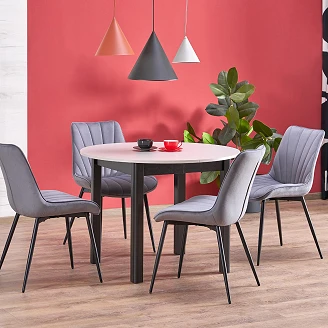 Spisebord Cylinder Cashmere, Svart Ø102 cm