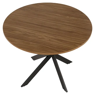 Spisebord <strong>Munli</strong>  Valnøtt, Svart Ø100 cm