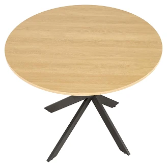 Spisebord <strong>Munli</strong>  Gyllen Eik, Svart Ø100 cm