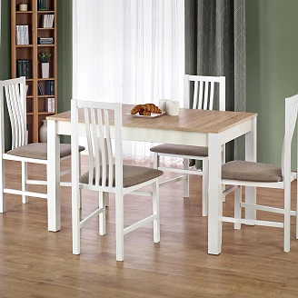 Spisebord <strong>Ksevon</strong>  Sonoma Eik, Hvit 120x68 cm