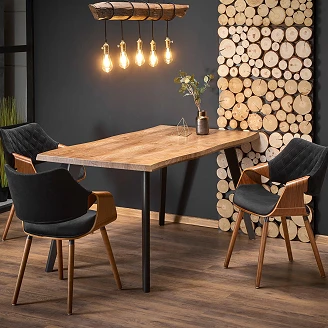 Spisebord Keldy Naturlig Eik, Svart 120x80 cm