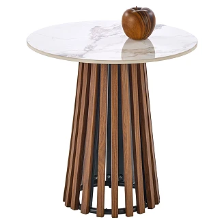 Salongbord <strong>Melix</strong>  Beige Marmor, Valnøtt 50x50 cm