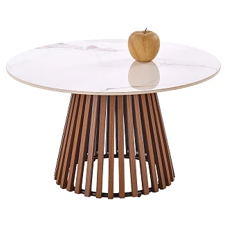 Salongbord Melix Beige Marmor, Valnøtt 80x80 cm