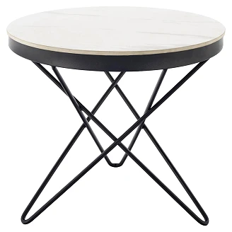 Salongbord <strong>Leyvon</strong>  Hvit Marmor, Svart 60x60 cm