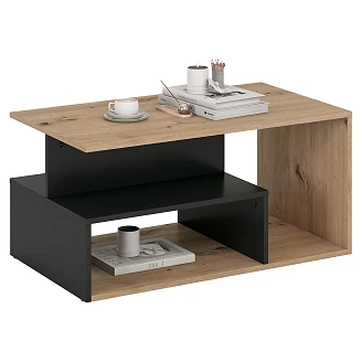 Salongbord <strong>Kamron</strong>  Artisan Oak, Svart 90x51 cm