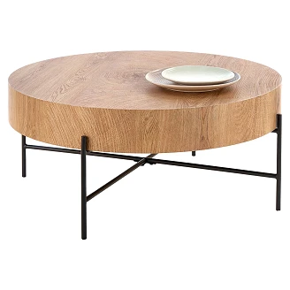 Salongbord <strong>Okle</strong>  Naturlig Eik, Svart Ø80 cm