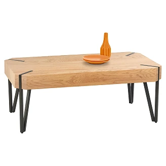 Salongbord <strong>Emyla</strong>  Golden Oak, Svart 110x110 cm