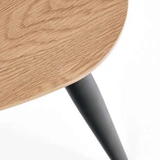 Sett med Sofabord Vangen Ø40 & Ø60 cm Gyllen Eik, Svart