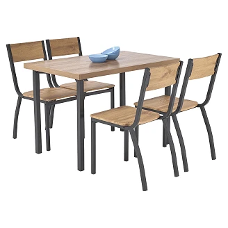 Hagesett med Spisebord <strong>Binsen</strong>  Natur, Svart 70x110 cm