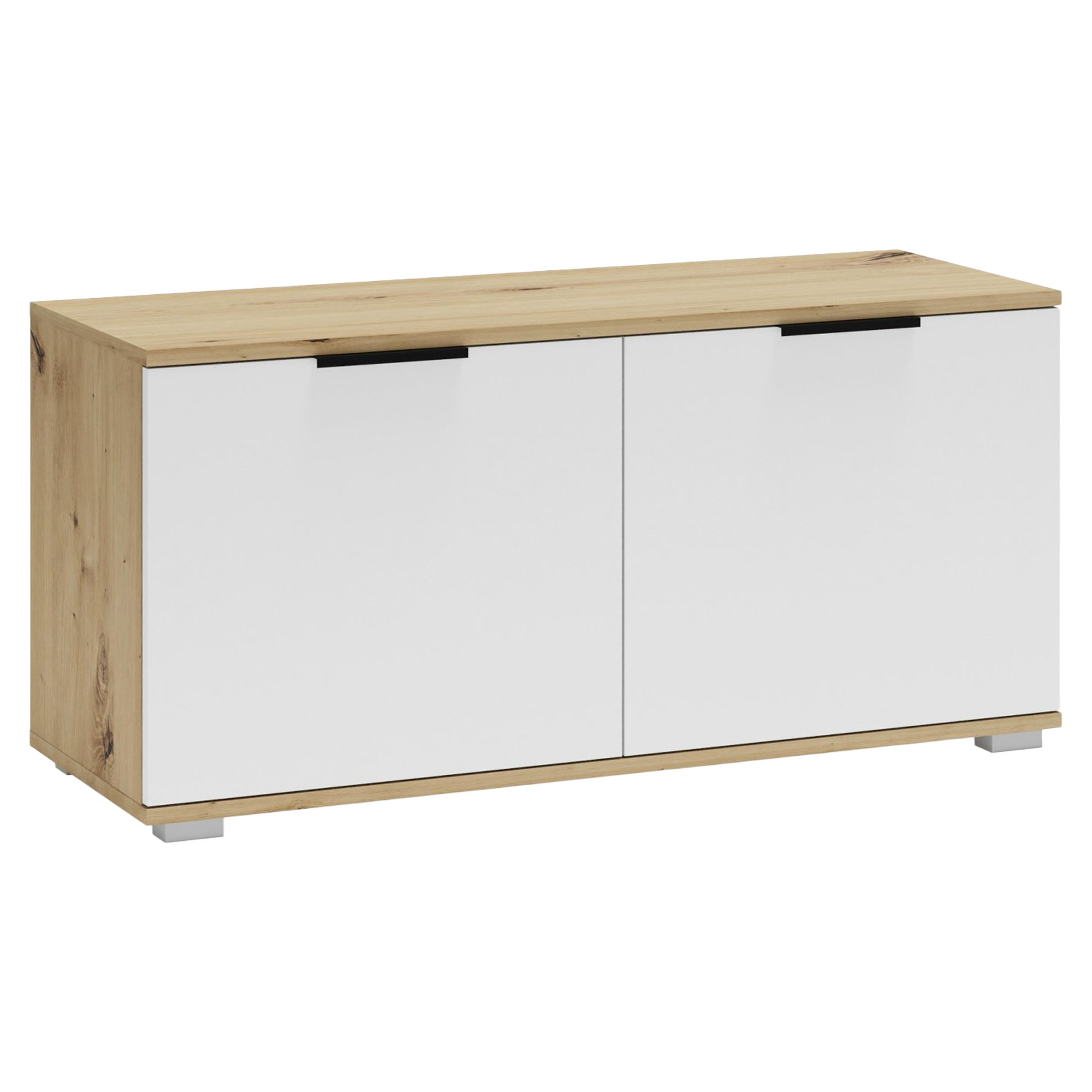 Skohylle Rogen Artisan Eik, Hvit 38x100 cm