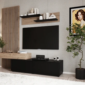 Konsollbord <strong>Velix</strong>  210x210 cm Artisan Oak, Svart