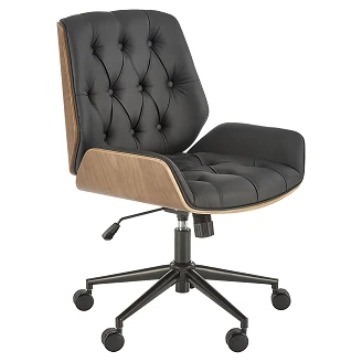 Spillstol Solvren Valnøtt, Svart 65x60 cm