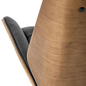 Spillstol Solvren Valnøtt, Svart 65x60 cm