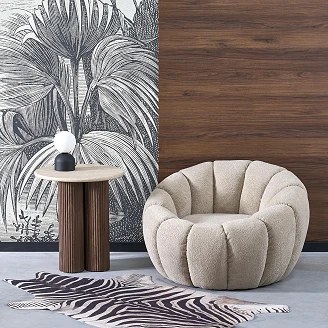 Lenestol <strong>Affen</strong>  Beige 95x90 cm