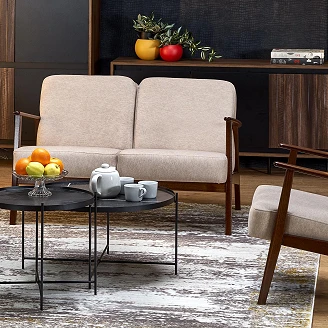 Sofa <strong>Genox</strong>  Beige, Mørk Valnøtt 77x120 cm