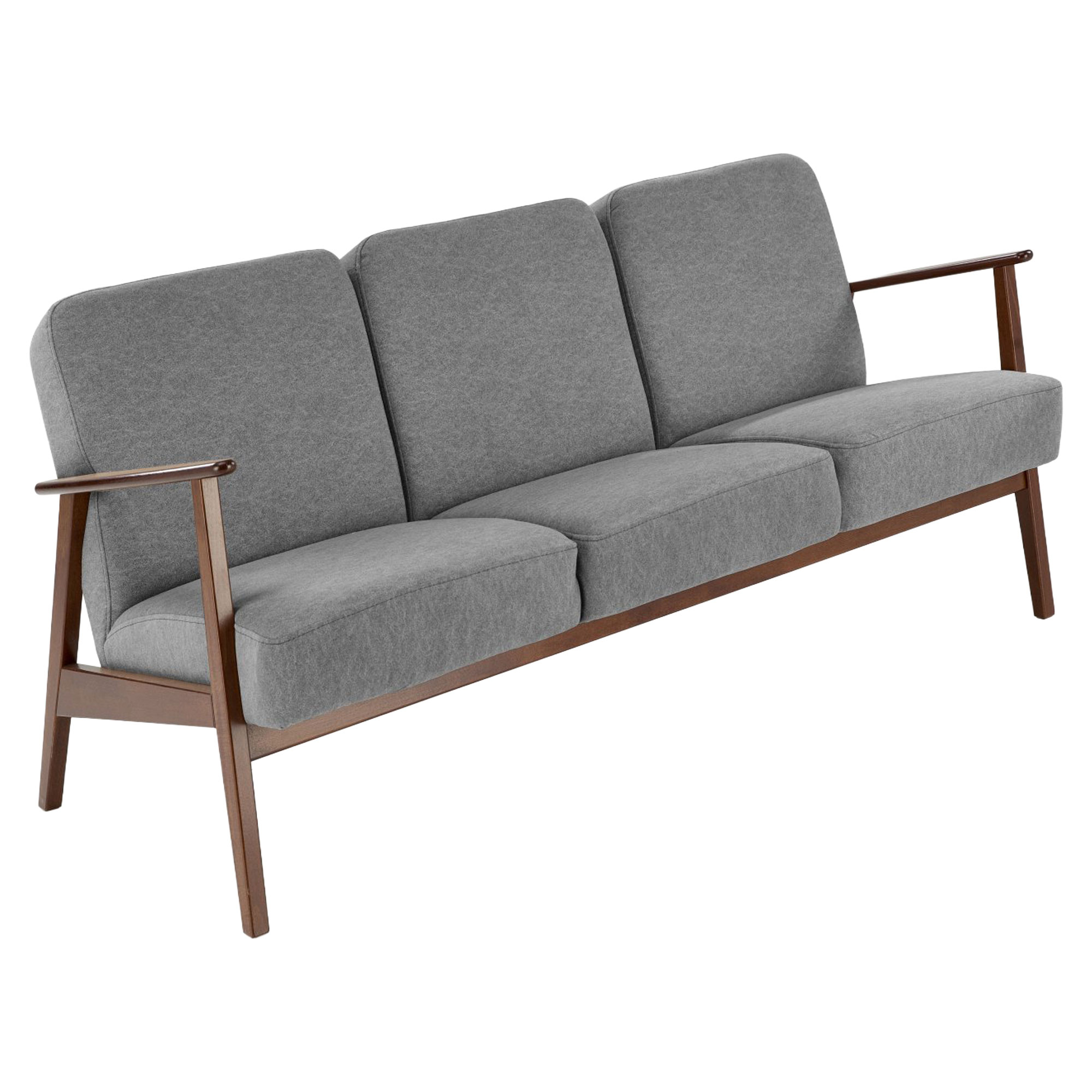 Sofa Genox Grå, Mørk Valnøtt 77x175 cm