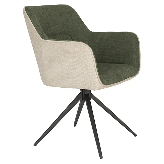 Stol med Armlener <strong>Jaxon</strong>  Beige, Grønn