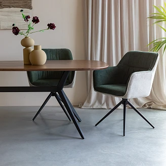 Stol med Armlener <strong>Jaxon</strong>  Beige, Grønn
