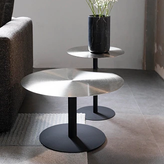 Zuiver Sofabord <strong>Snow</strong>  Silver, Svart Ø60 cm