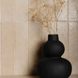 Veggflis <strong>Avelo</strong>  Ribbad Beige Matt-Blank 60x120 cm