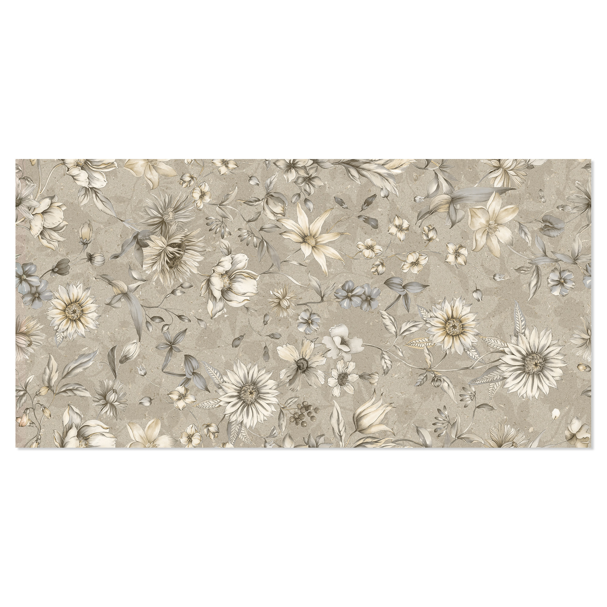 Veggflis Washi Sand Blommor Matt 60x120 cm