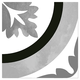 Dune Gulvflis <strong>Hidraulico</strong>  Ornamental Black&White Matt 20x20 cm