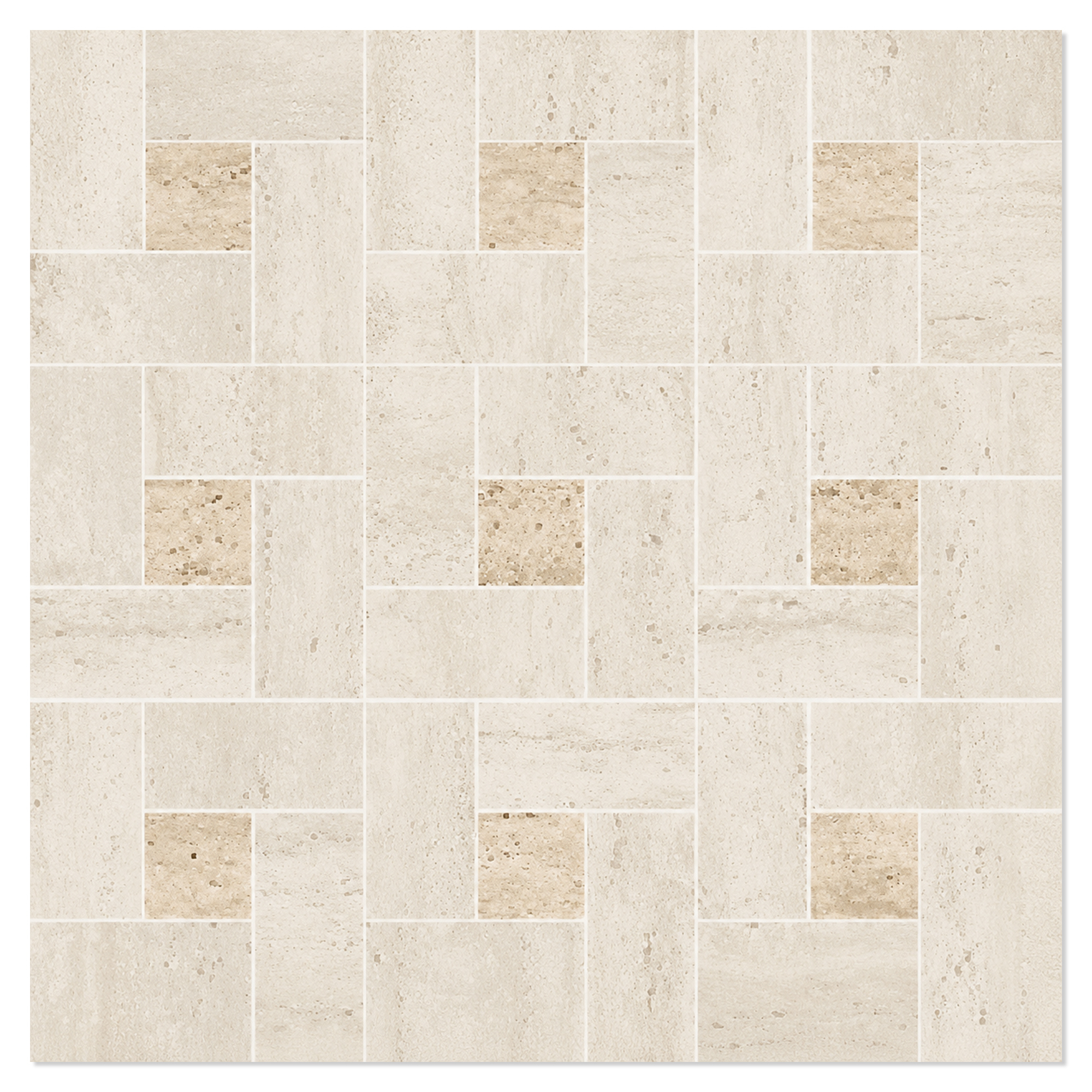 Mosaikk Gulvflis Tivora Elfenben-Mandel Moduler Matt 30x30 cm