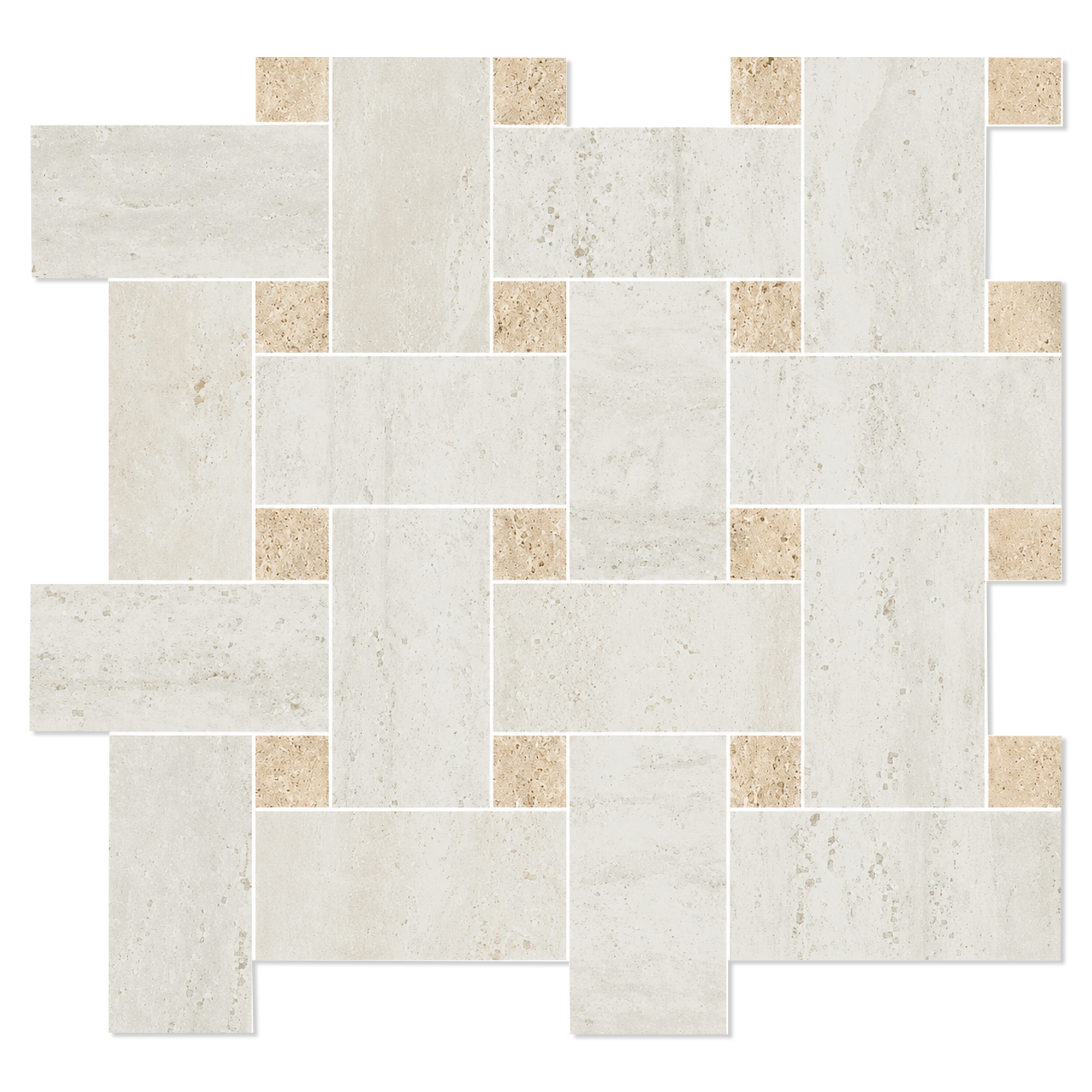 Mosaikk Gulvflis Tivora Hvit Strikk Matt 30x30 cm