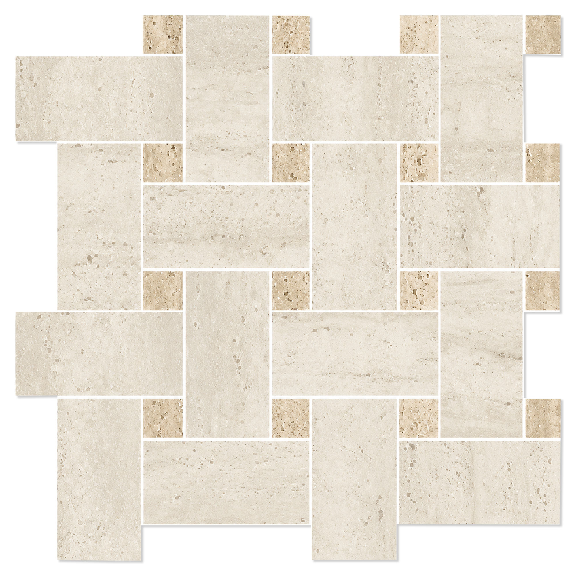 Mosaikk Gulvflis Tivora Elfenben Strikk Matt 30x30 cm