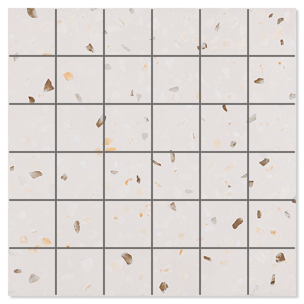 Mosaikk Gulvflis Frammenti Raw Bianco Matt 30x30 cm