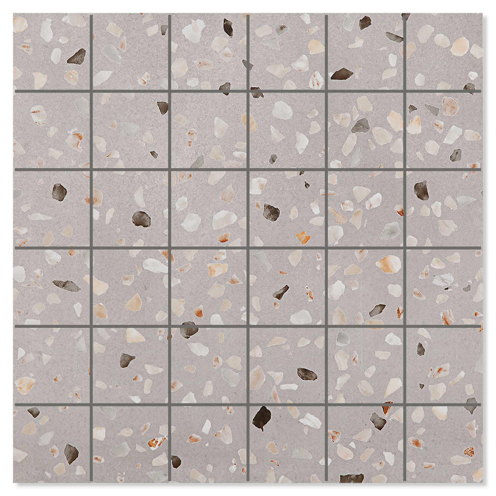 Mosaikk Gulvflis Frammenti Raw Grå Matt 30x30 cm