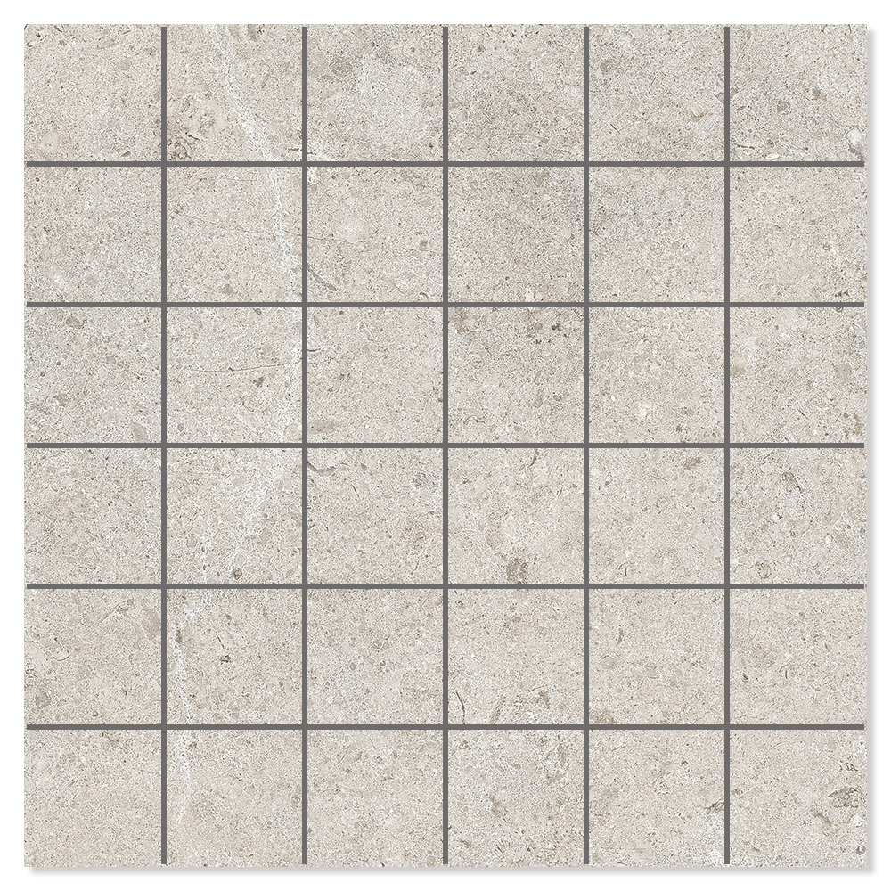 Mosaikk Gulvflis Kalksten Sand Raw Grå Matt 30x30 cm