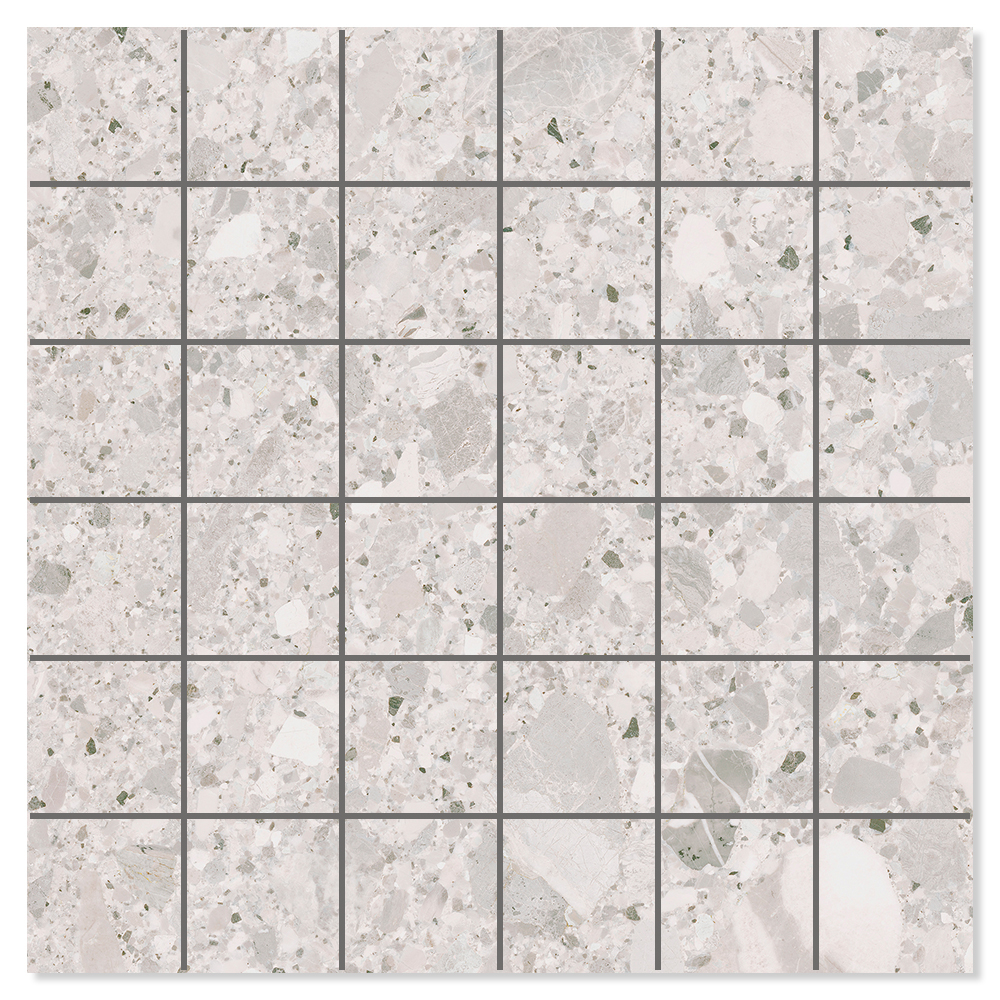 Mosaikk Gulvflis Terrazzo Premio Raw Lys Grå Matt 30x30 cm