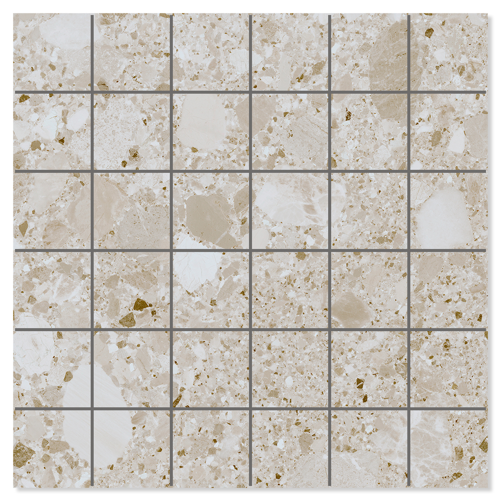 Mosaikk Gulvflis Terrazzo Premio Raw Beige Matt 30x30 cm