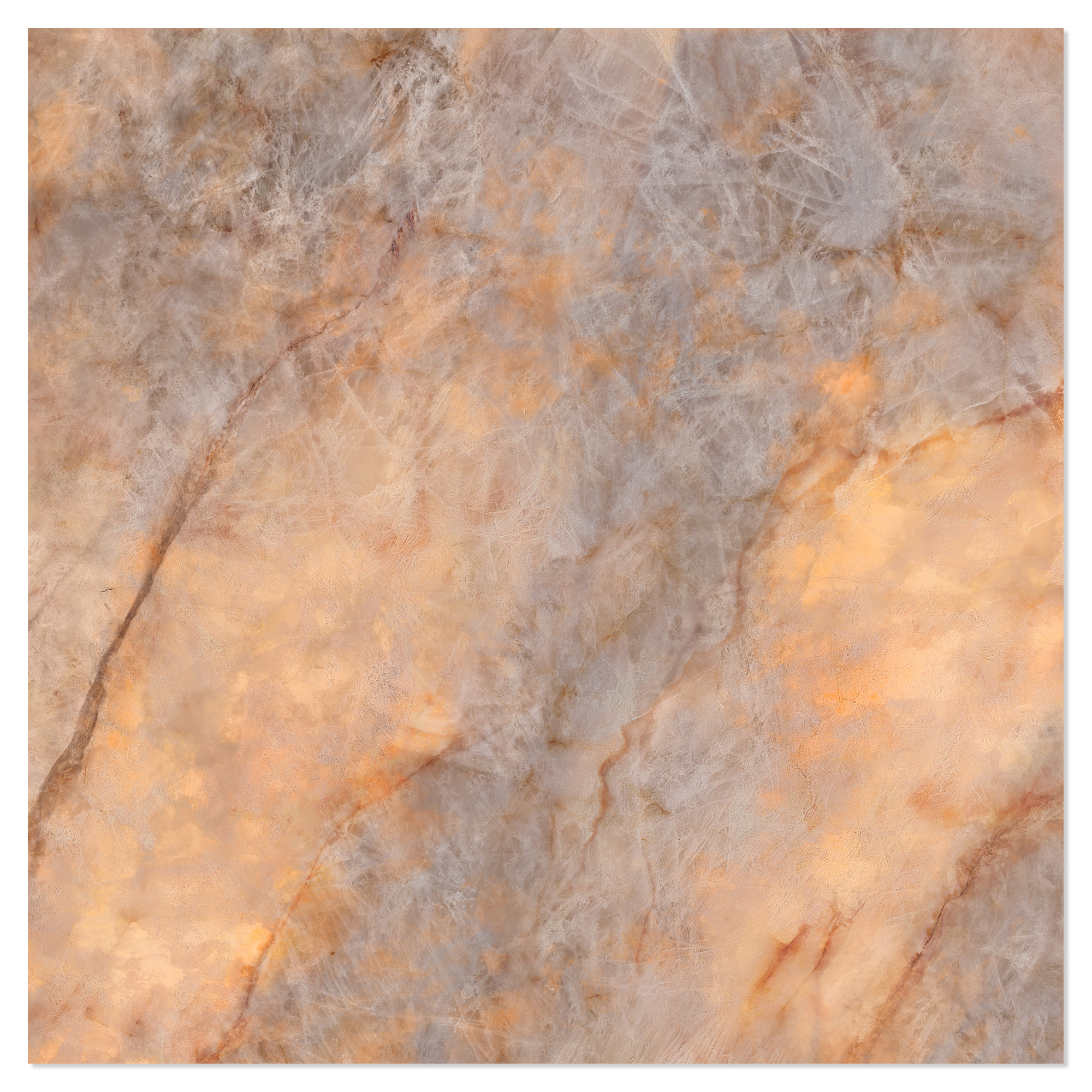 Marmor Gulvflis Orena Raw Bärnsten Polert 120x120 cm