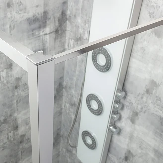Dusjhjørne Solcore 100x80 cm Krom Blank Svingbar