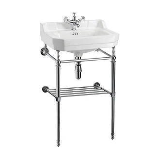 <strong>Burlington</strong>  Servant Edwardian 56 cm Hvit med Kromstativ & Håndkleholder