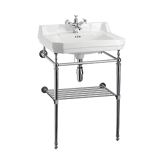 <strong>Burlington</strong>  Servant Edwardian 61 cm Hvit med Kromstativ & Håndkleholder