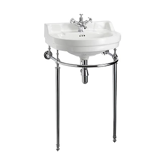 <strong>Burlington</strong>  Servant Edwardian Rund 56 cm Hvit med Kromstativ