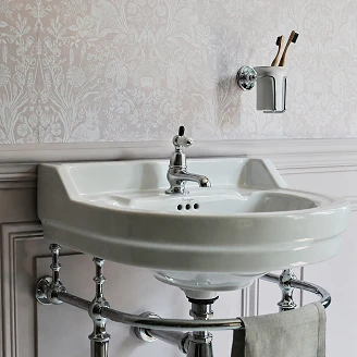 <strong>Burlington</strong>  Servant Edwardian Rund 56 cm Hvit med Kromstativ