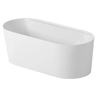 Badekar <strong>Nevora</strong>  Hvit Blank 170 cm med Hyllekant & Hvit Click-Clack Bunnventil