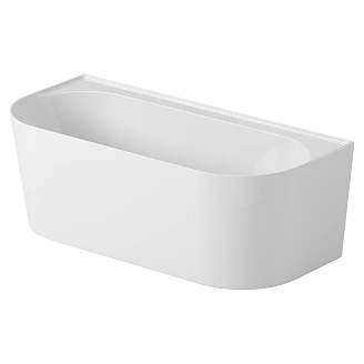 Veggnært Badekar <strong>Nevora</strong>  Hvit Blank 170 cm med Hyllekant & Hvit Click-Clack Bunnventil