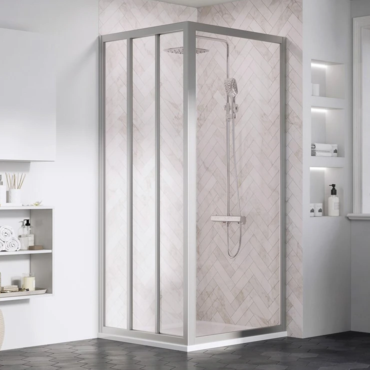 Ravak Dusjhjørne med Fast Panel Supernova 130x80 cm Krom Matt