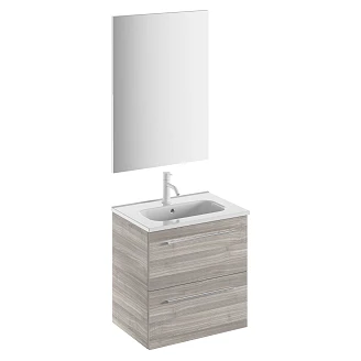 Servantskap <strong>Niche</strong>  Sandgrå Tre Matt 50x35 cm med Servant, Speil & 2 Skuffer